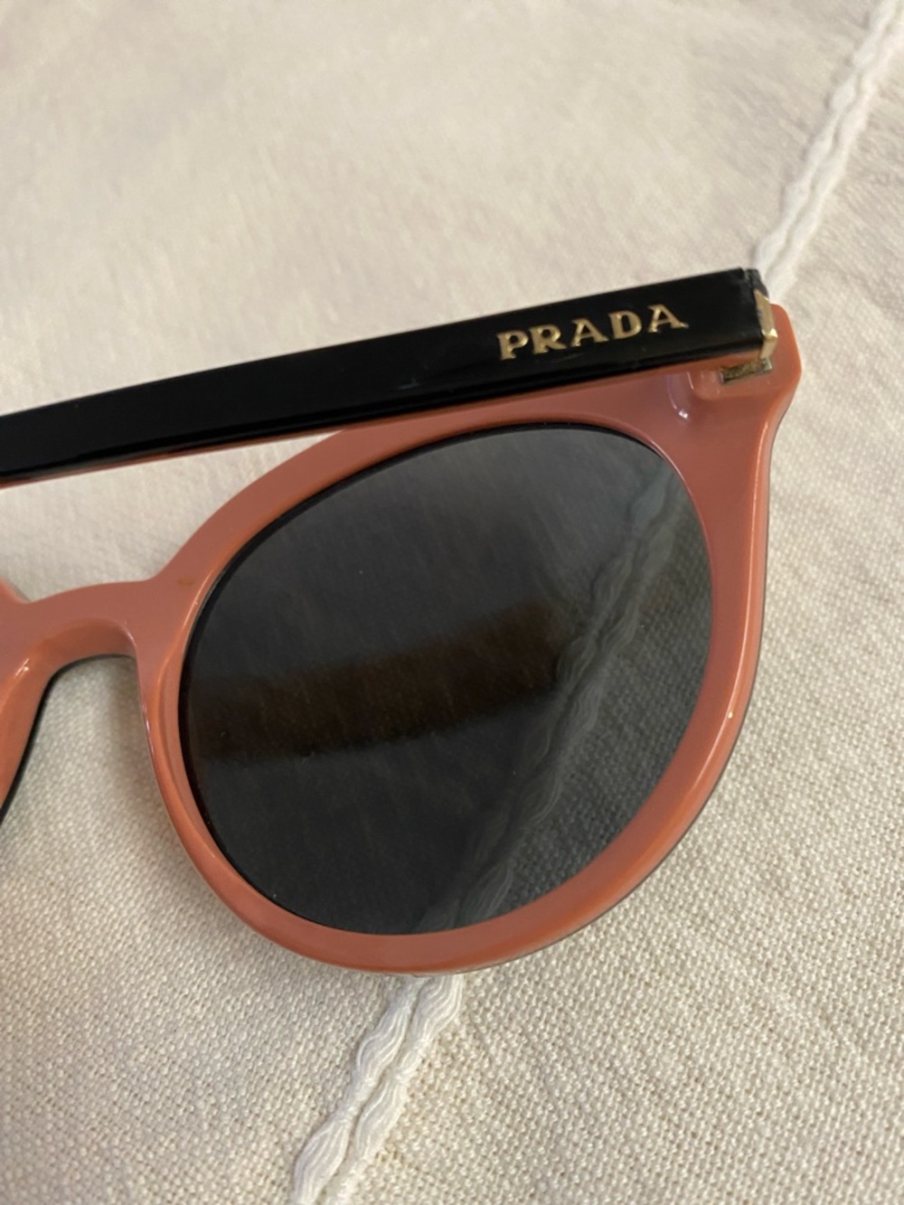 Prada SPR02X Black Pink Round Sunglasses Mirrored Lens - Picture 6 of 10